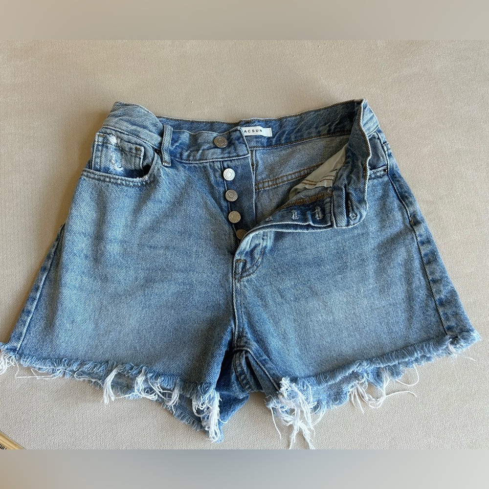 Pacsun‎ high rise icon Button fly  Jean shorts Women’s Color Blue Size 25